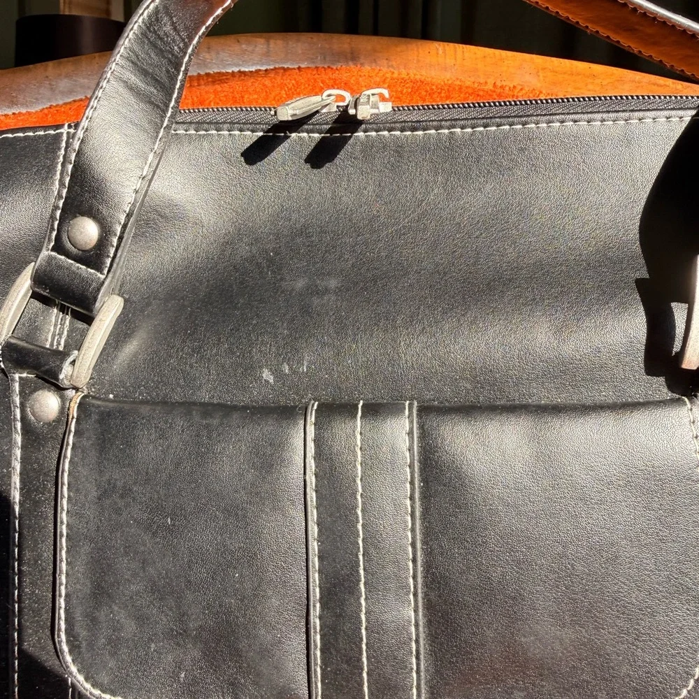 Samsonite Black Leather Laptop Briefcase